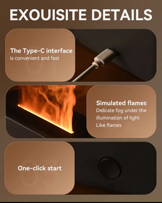 Humidificador con Efecto Llama 🔥 Difusor de Aromas con Luz LED 7 Colores y Apagado Automático